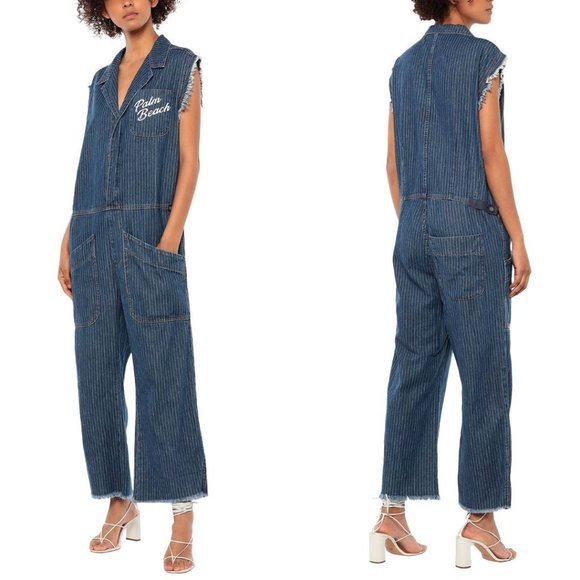 One Teaspoon Pants - NWT One Teaspoon Camp Overall in Blue French Stripe Palm Beach Size Small